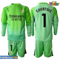 Real Madrid Thibaut Courtois #1 Torwart Auswärts Trikotsatz Kinder 2025-26 Langarm (+ Kurze Hosen)